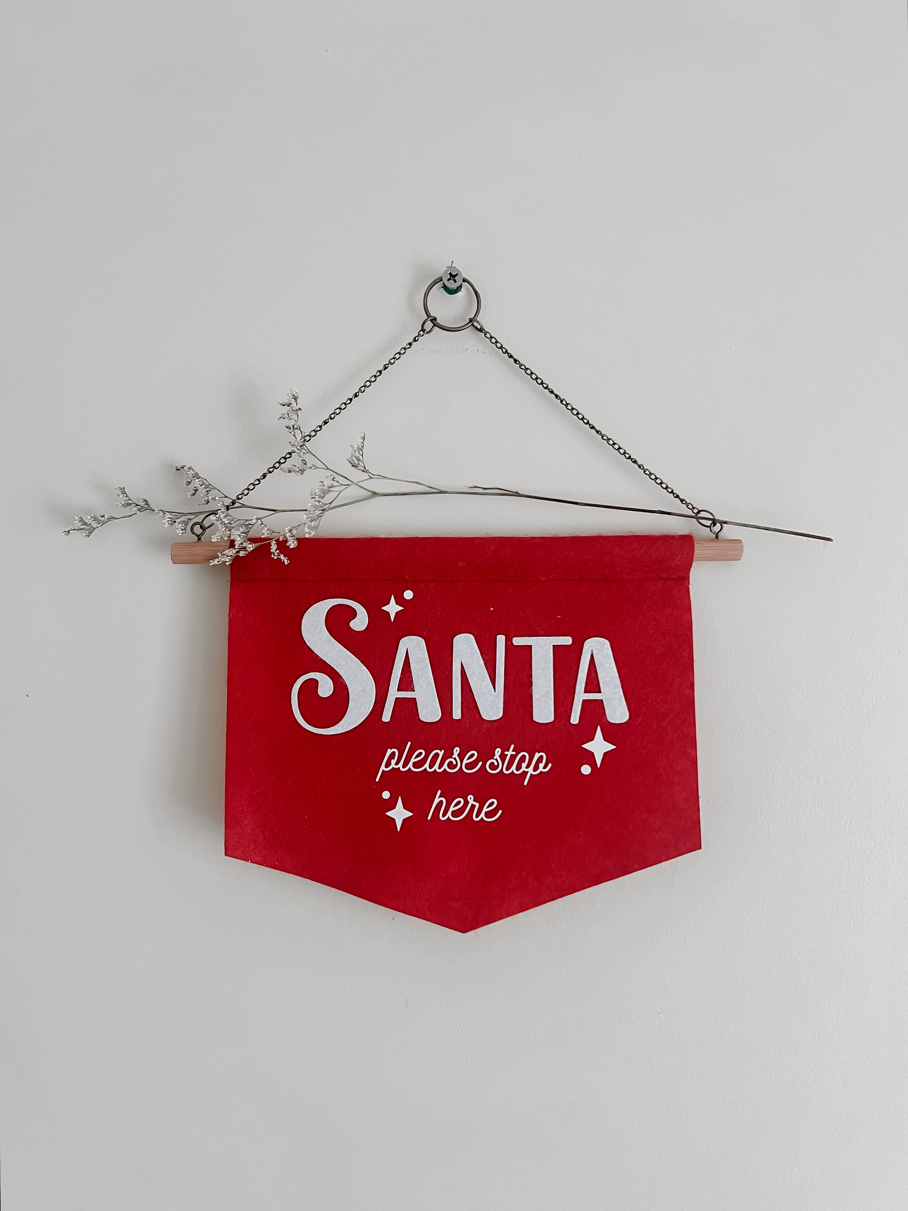 ‘Santa Please Stop Here’ Wall Hanging
