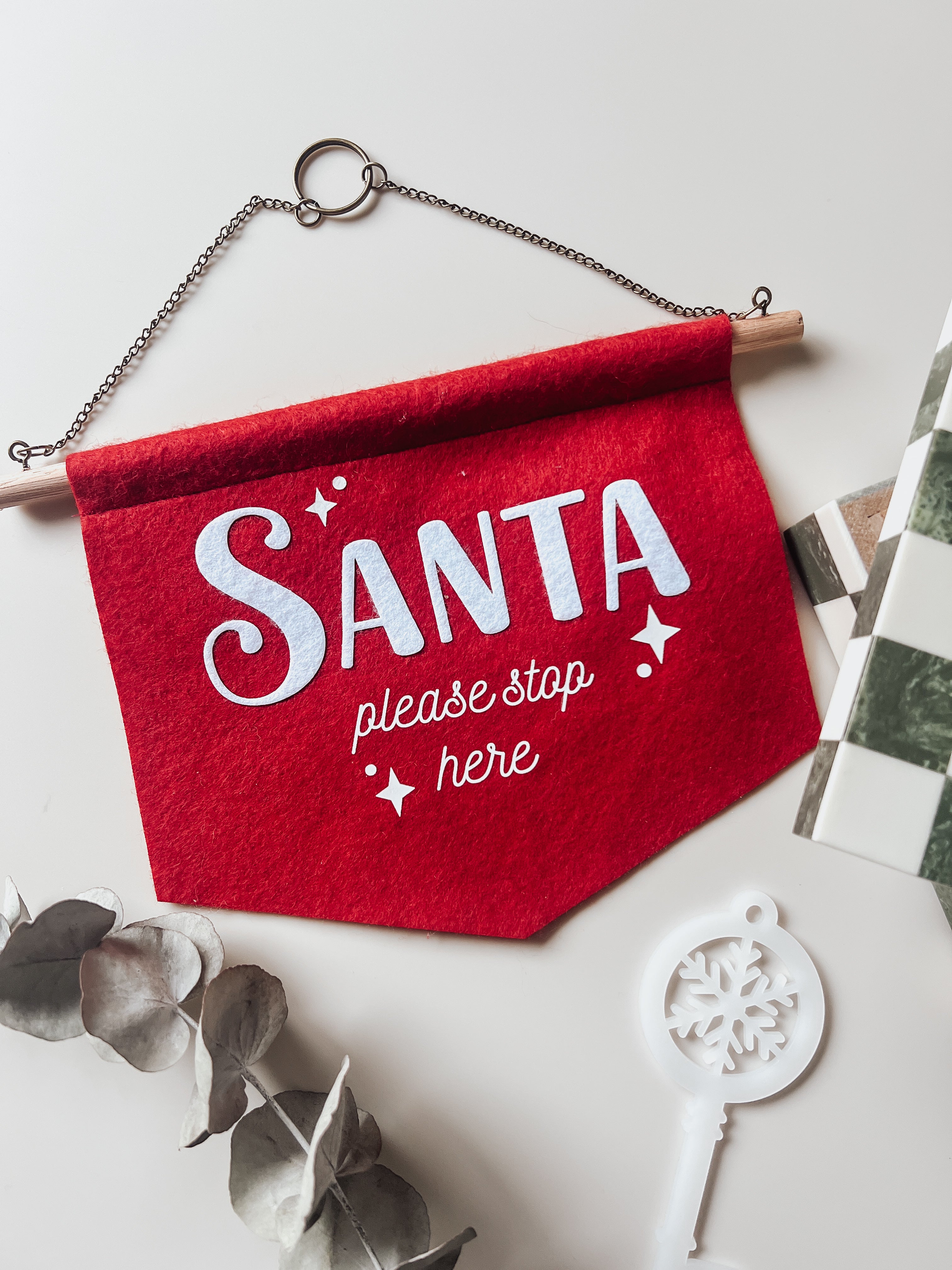‘Santa Please Stop Here’ Wall Hanging